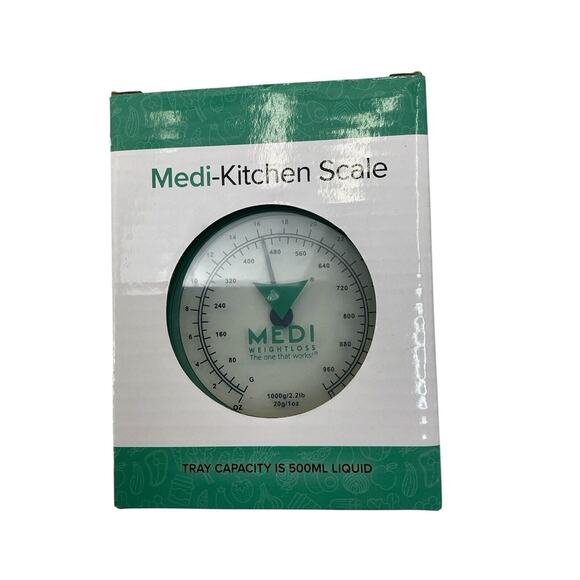 MEDI Weight Loss Food Scale 50g x 1/4oz 450g / 16oz Total Green New Sealed - Picture 2 of 12